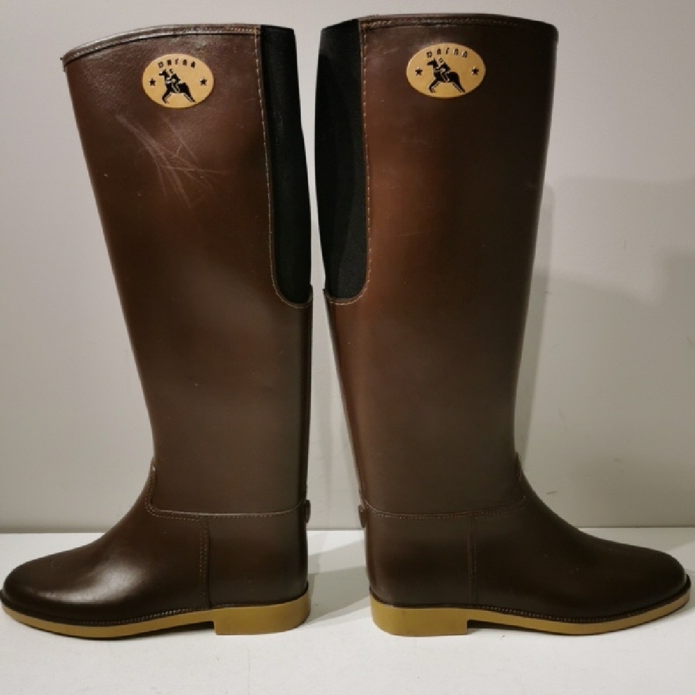 Dafna by Naot Riding Boots Rain Pull On Winner Brown Women's Sz 7